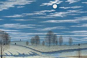 Winter Scene in Moonlight